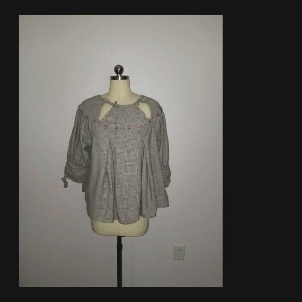 Ewa i Walla black plaid tunic top